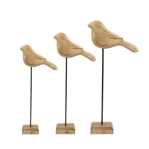 Vogel Holz Holzvogel Dekofigur Dekovogel Deko Figur Stehend Sockel