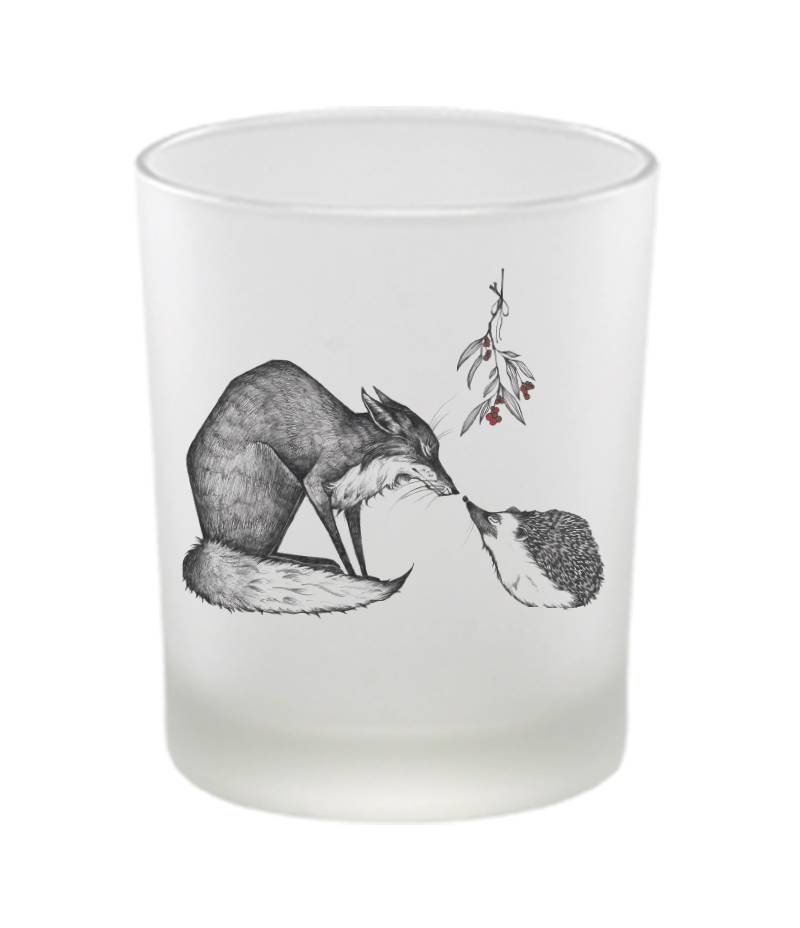 Lanterna in vetro / portacandele: Orso e ape