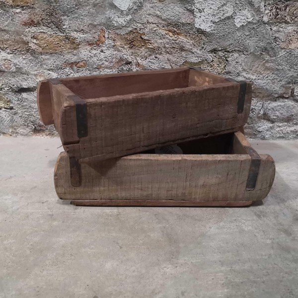 Alte Ziegelform, Original Backsteinform, Holzkiste 30 x 15 x 10cm