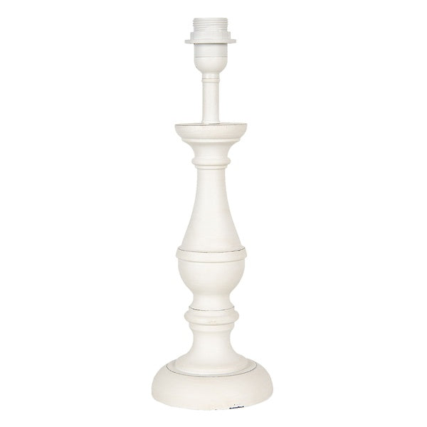 Base della lampada / base della lampada senza paralume in legno bianco, attacco E27