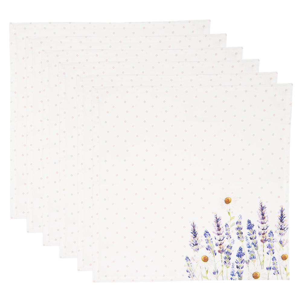 Tovaglioli in 100% cotone con motivo lavanda