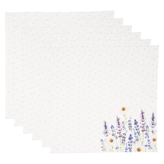 Tovaglioli in 100% cotone con motivo lavanda