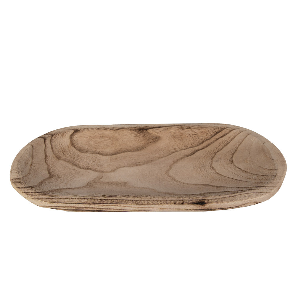 Ciotola/vassoio decorativo ovale in legno