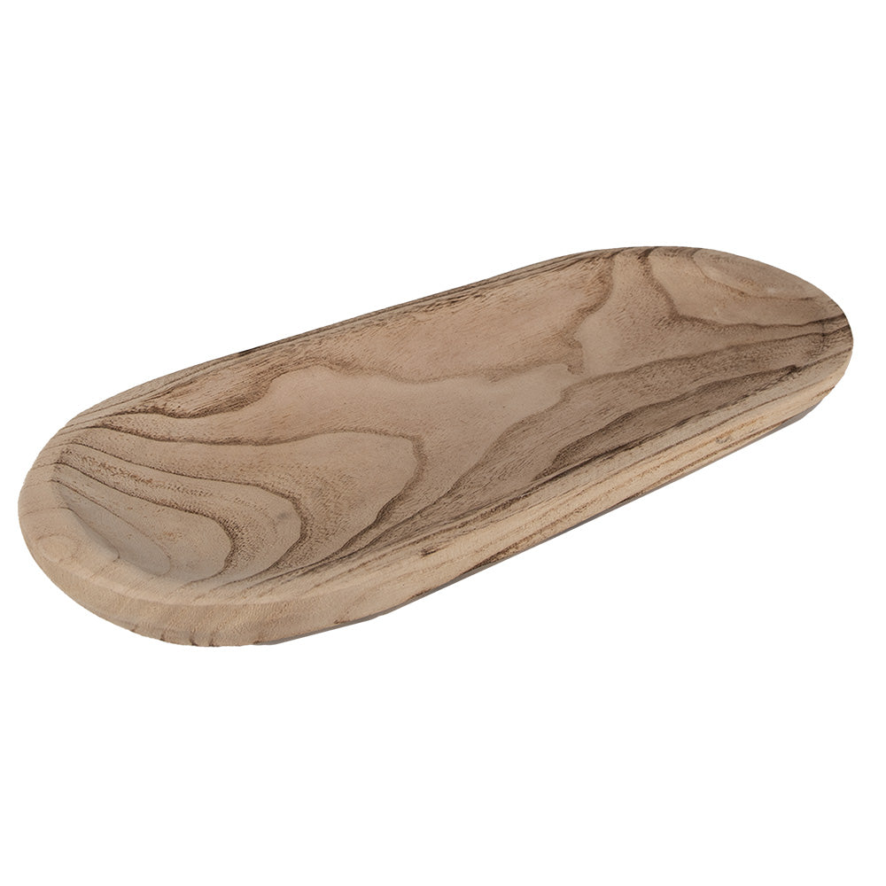 Ciotola/vassoio decorativo ovale in legno