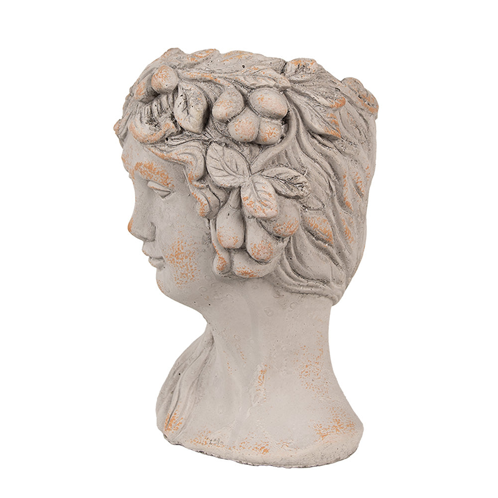 Vaso per piante a forma di busto femminile in pietra fusa