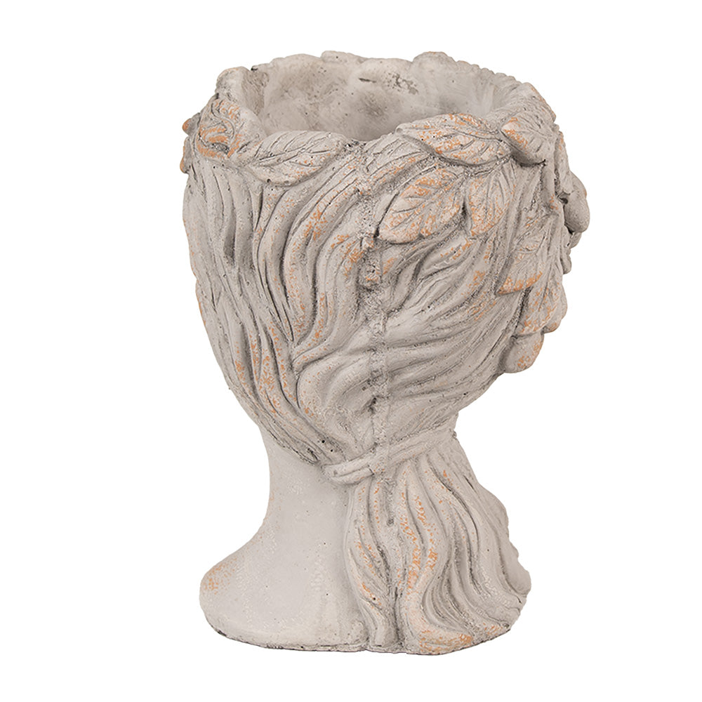 Vaso per piante a forma di busto femminile in pietra fusa