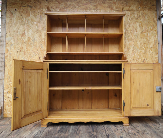 Antiker Küchenschrank Gründerzeit Schrank aus Weichholz, 1870-1915, restauriert