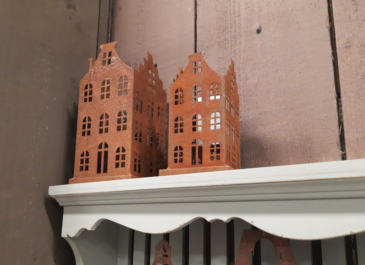 Garden decoration: Patina houses, set of 2