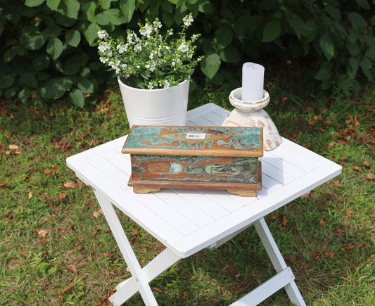 Scatola decorativa in legno, vecchia scatola in legno shabby chic per riporre oggetti, scatola