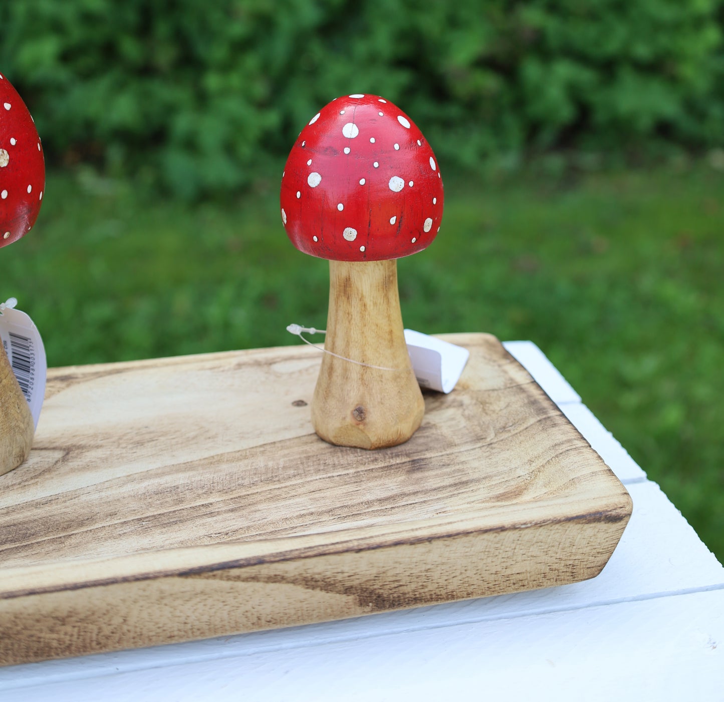 Decorazione autunnale in legno di agarico muscario 