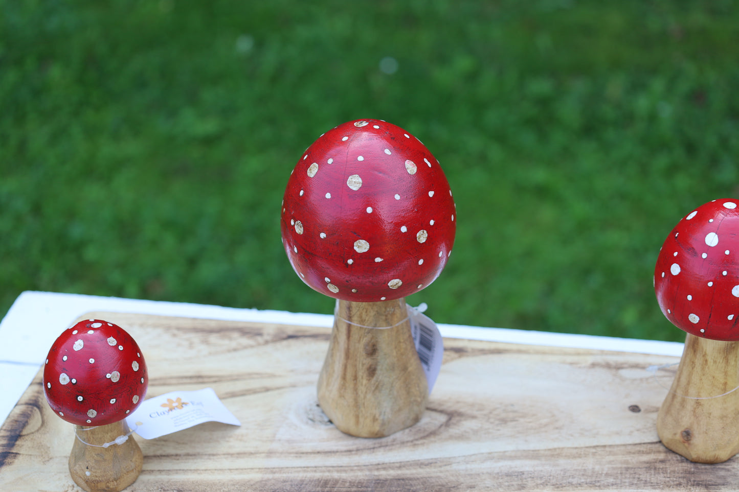 Decorazione autunnale in legno di agarico muscario 