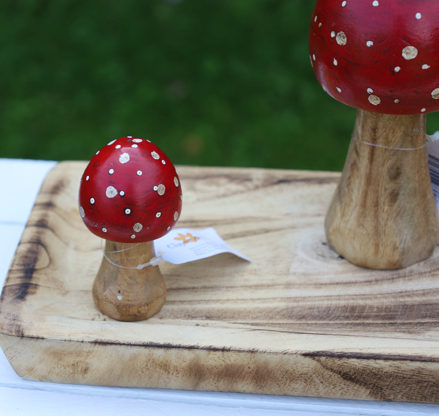 Decorazione autunnale in legno di agarico muscario 