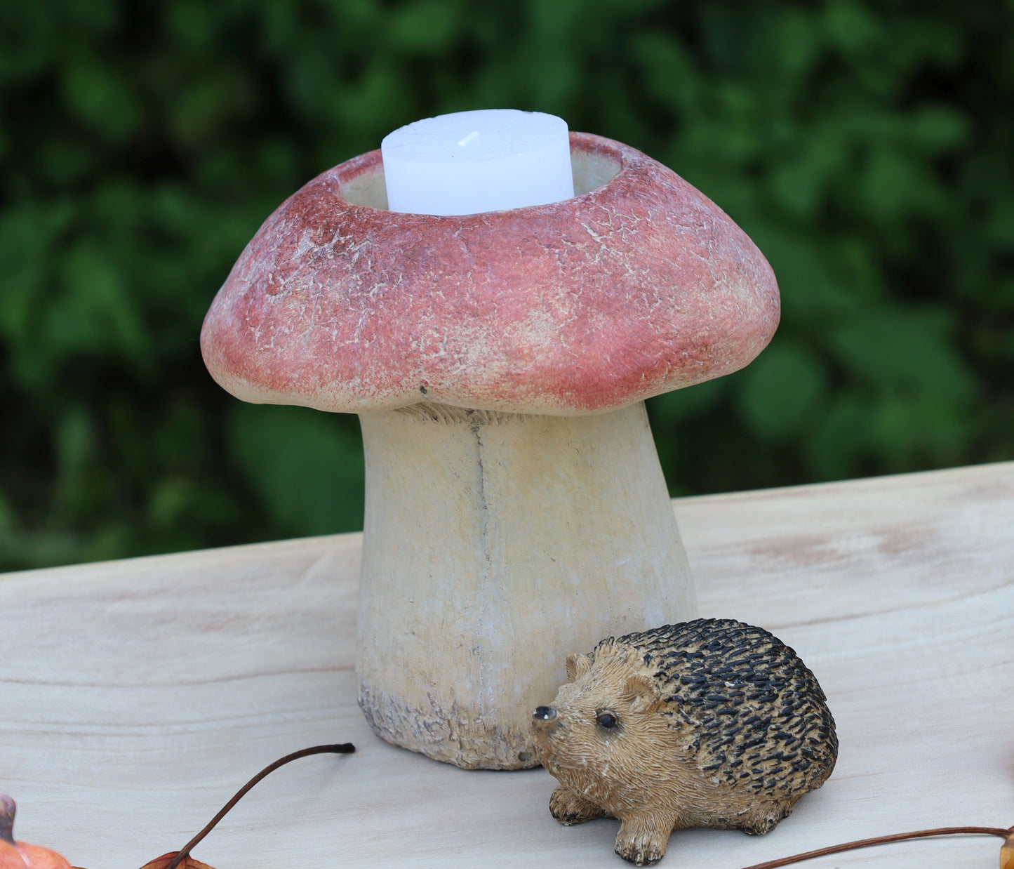 Portacandele/vaso autunnale a forma di fungo 