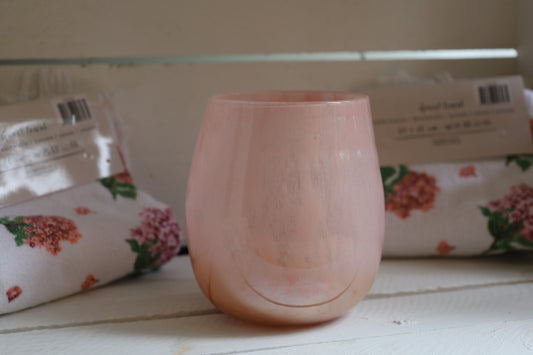 Lanterna romantica in vetro rosa