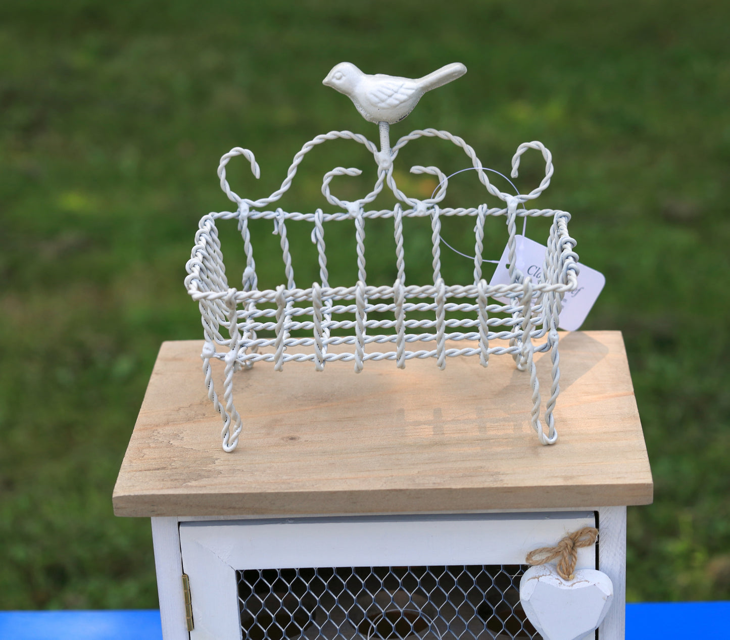 Portasapone in stile country in metallo con uccelli