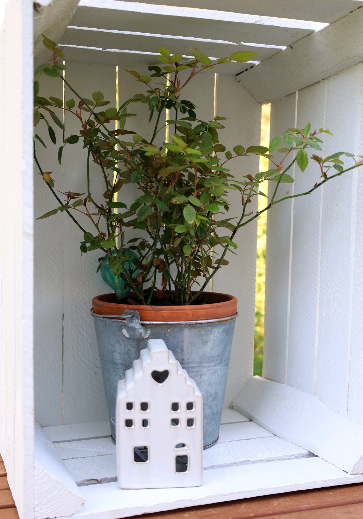 Portacandele in ceramica a forma di casa