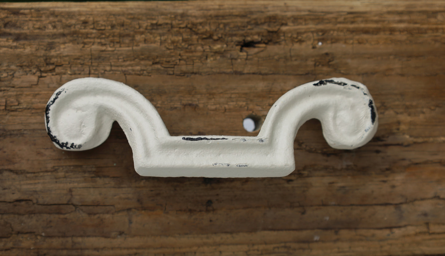Maniglia per cassetto/pomello per mobili in stile Shabby Chic in ferro color bianco crema