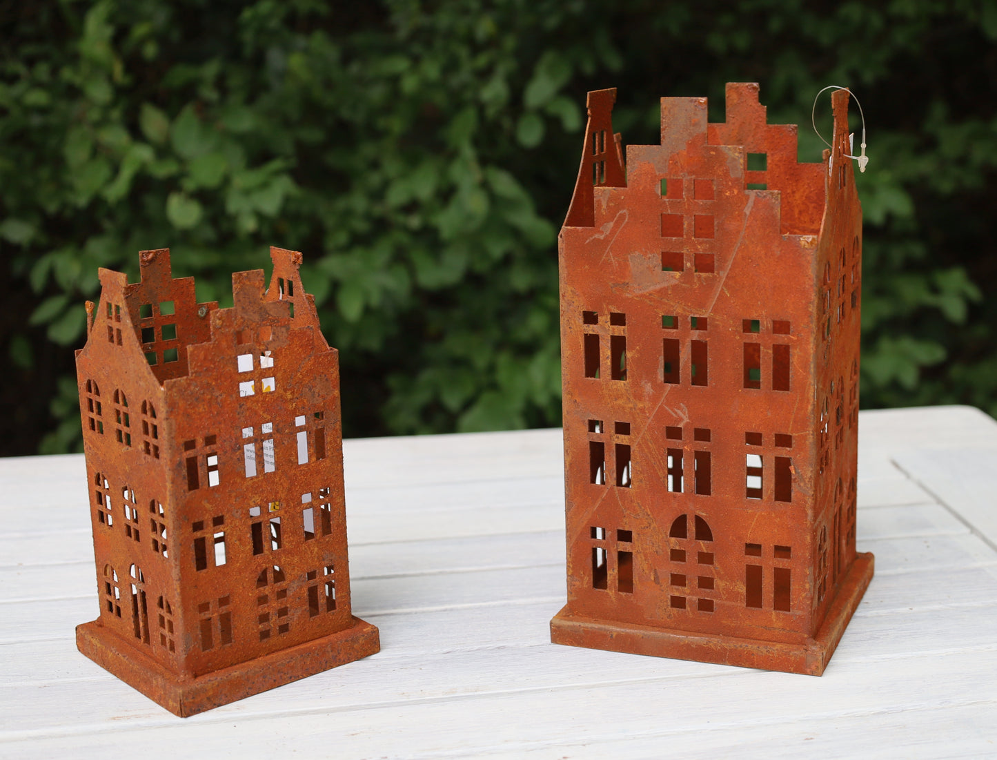 Garden decoration: Patina houses, set of 2