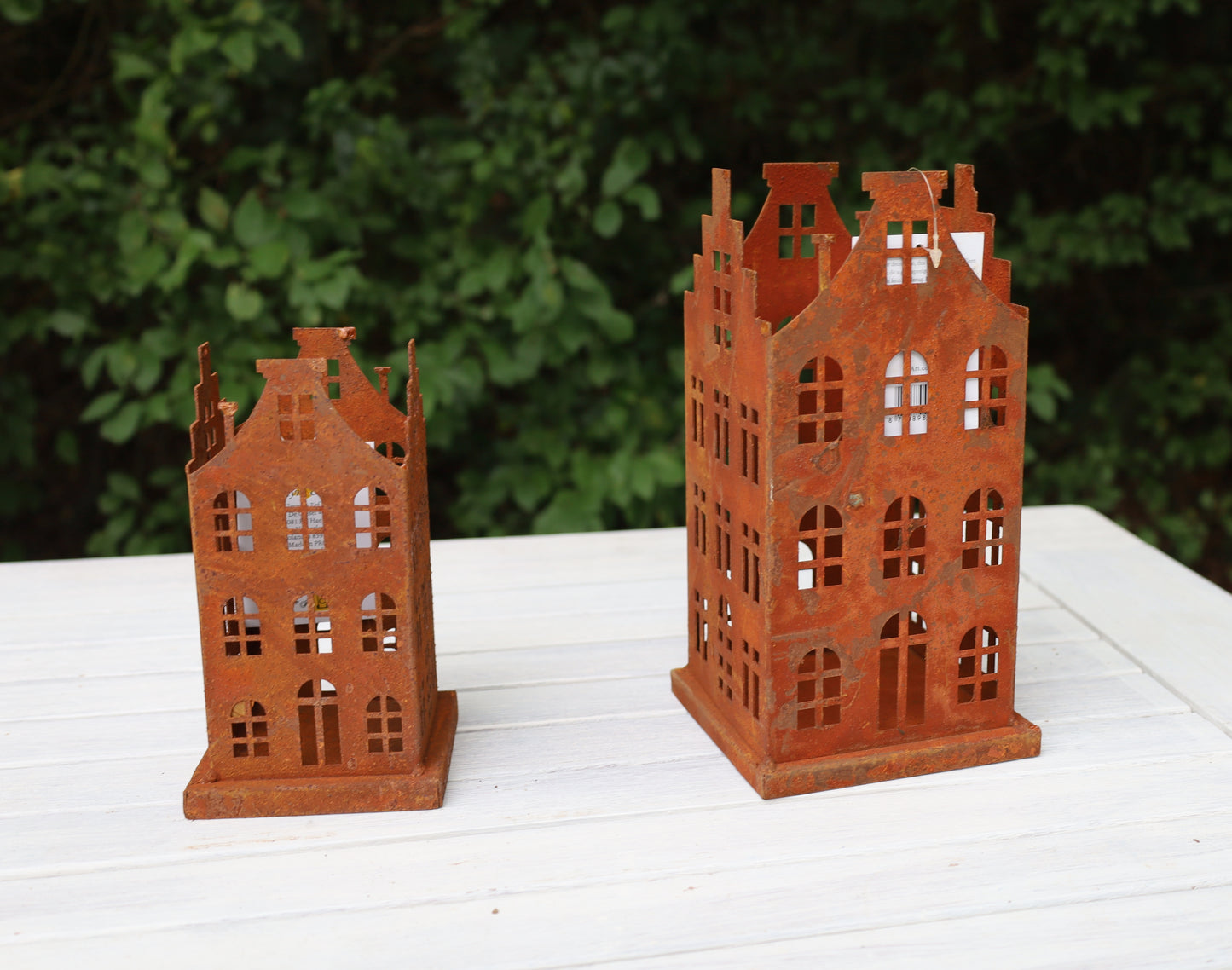 Garden decoration: Patina houses, set of 2