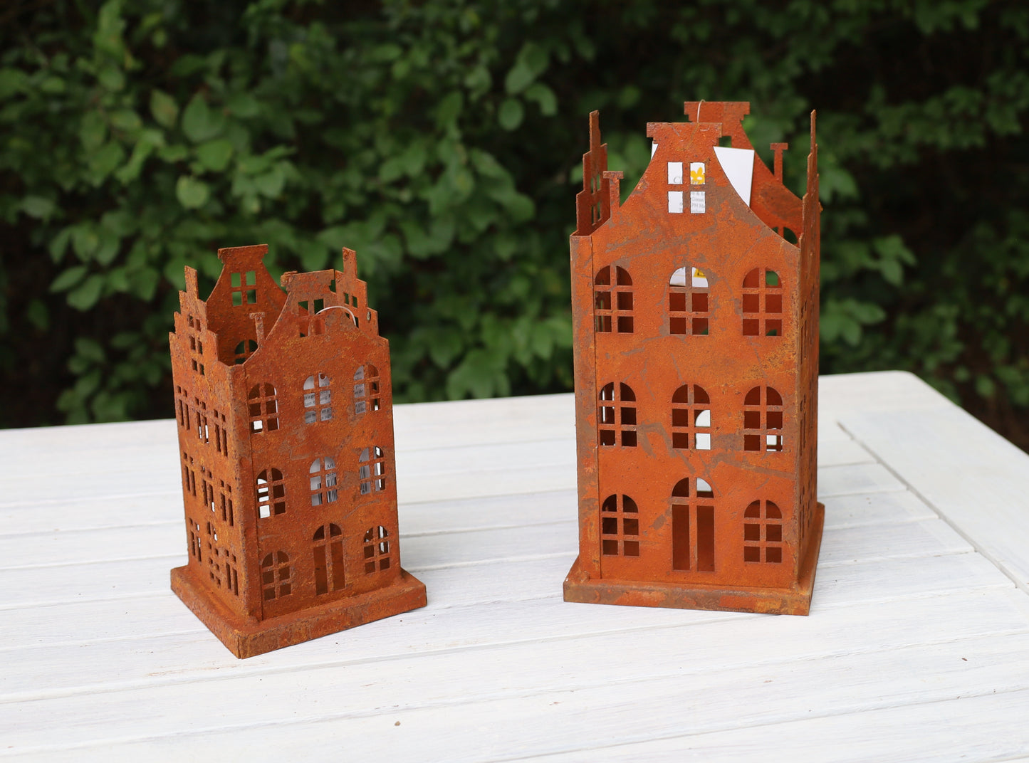 Garden decoration: Patina houses, set of 2