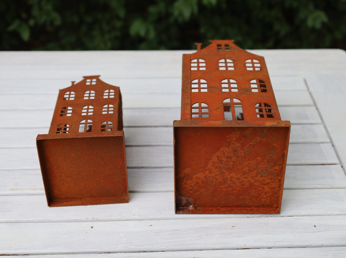 Garden decoration: Patina houses, set of 2