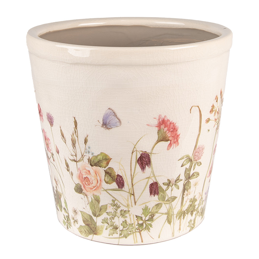 Vaso da fiori con motivo di prato primaverile