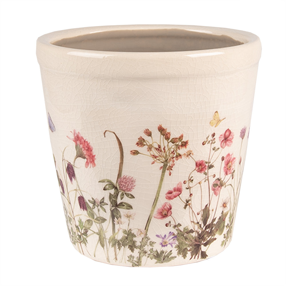 Vaso da fiori con motivo di prato primaverile