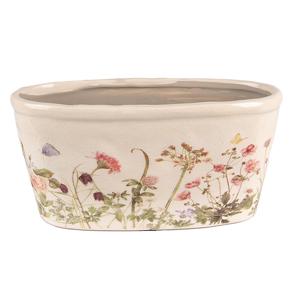 Vaso da fiori con motivo di prato primaverile