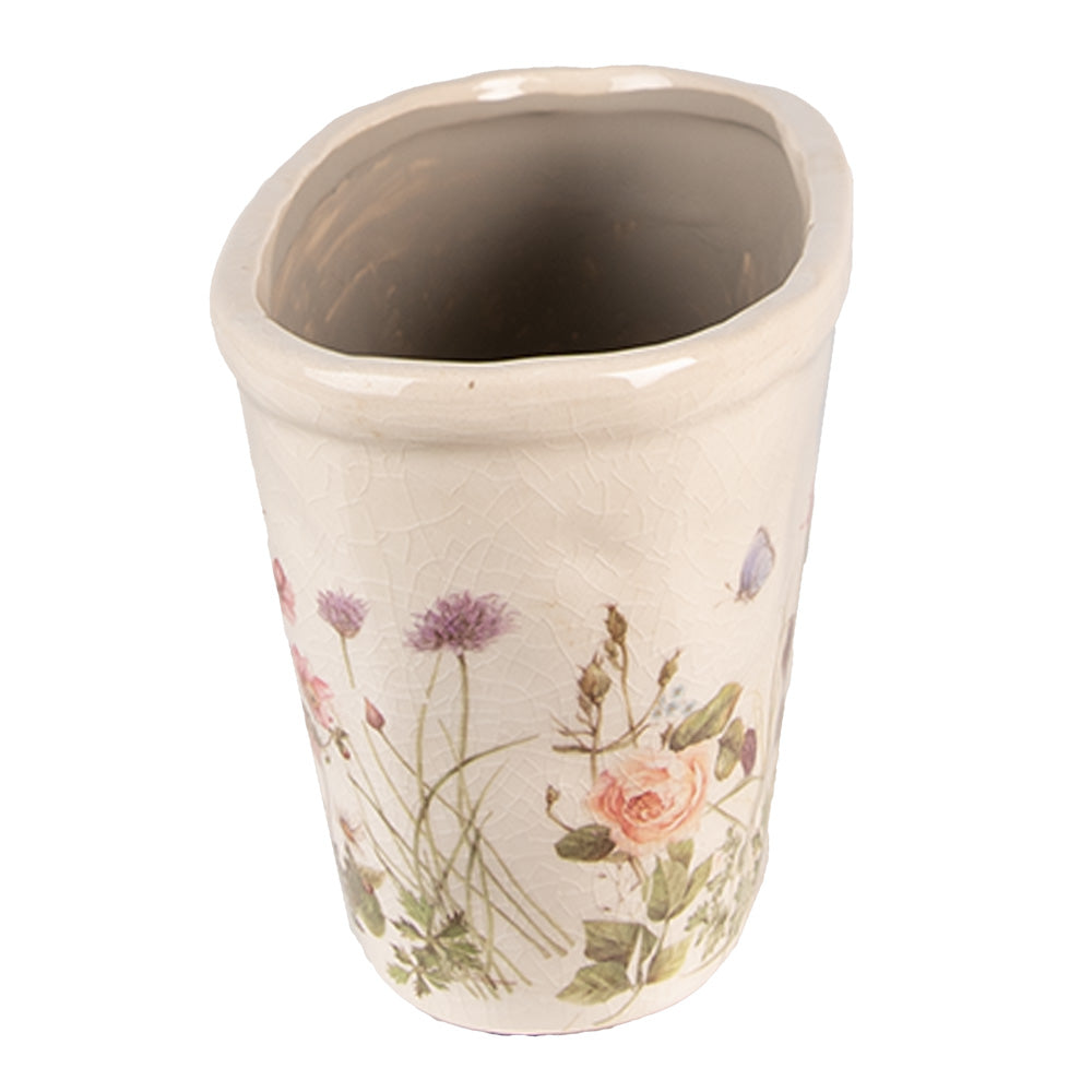 Vaso da fiori con motivo di prato primaverile