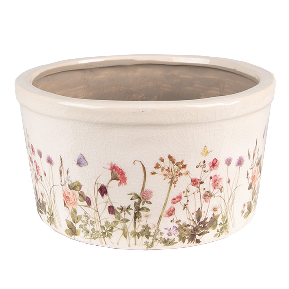 Vaso da fiori con motivo di prato primaverile