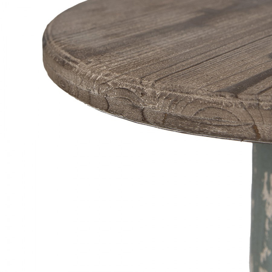 Tavolino rotondo in legno grigio-blu, Ø 48x65 cm