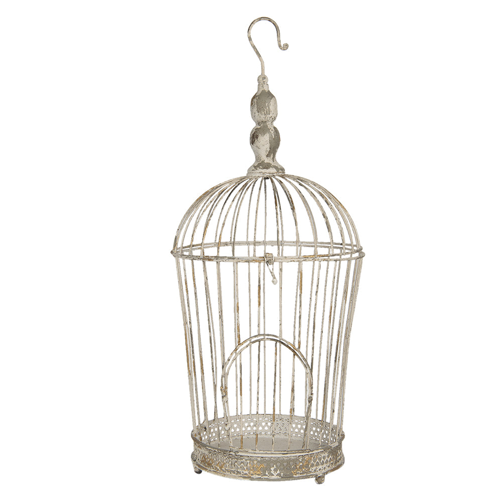 3er Set Deko Vogelkäfig aus Metall in weiß im Shabby Chic Stil
