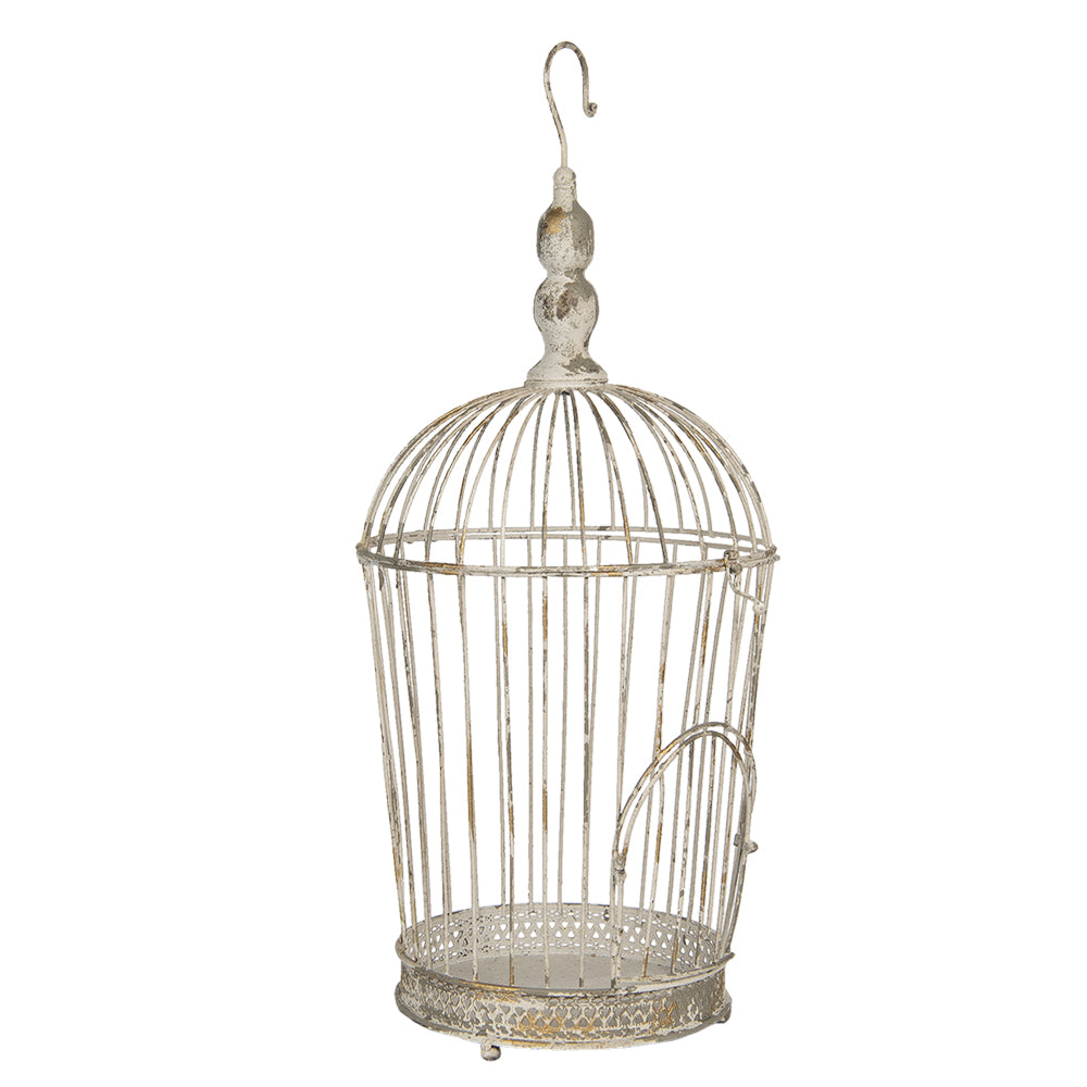 3er Set Deko Vogelkäfig aus Metall in weiß im Shabby Chic Stil
