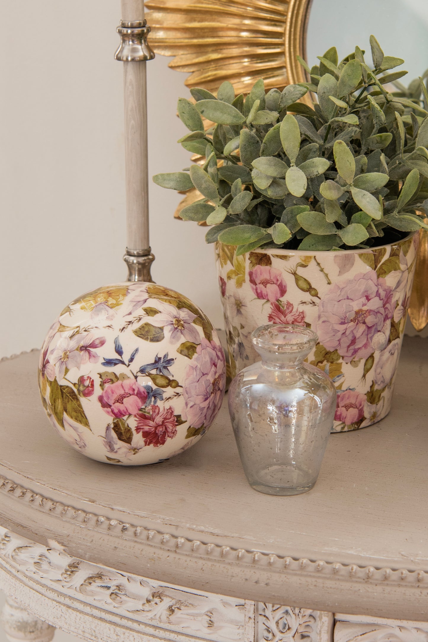 Palla decorativa con motivo floreale in varie dimensioni