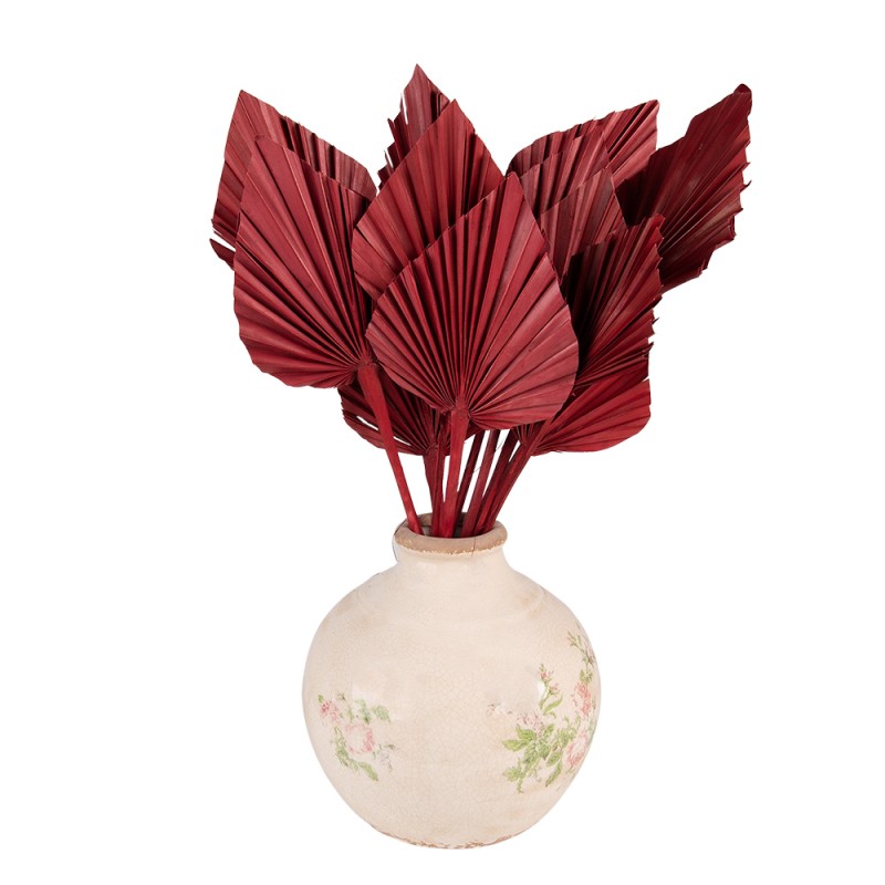Vaso per fiori decorazione in ceramica motivo rosa beige Ø 20 cm x 21 cm altezza, Clayre &amp; Eef