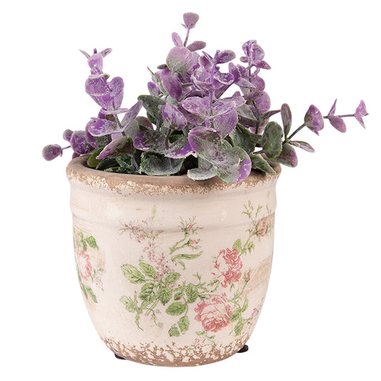 Blumentopf mit Rosen im Vintage Stil
