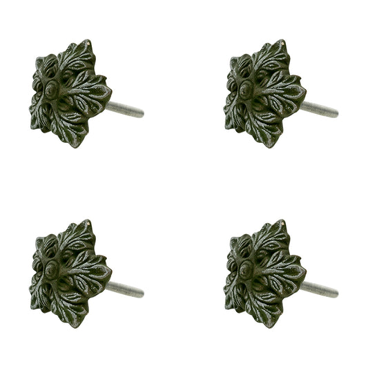 Pomello per mobili verde a forma di foglie