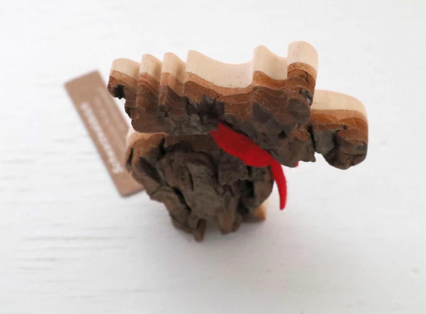 Decorazione invernale, alce/renna in legno di corteccia