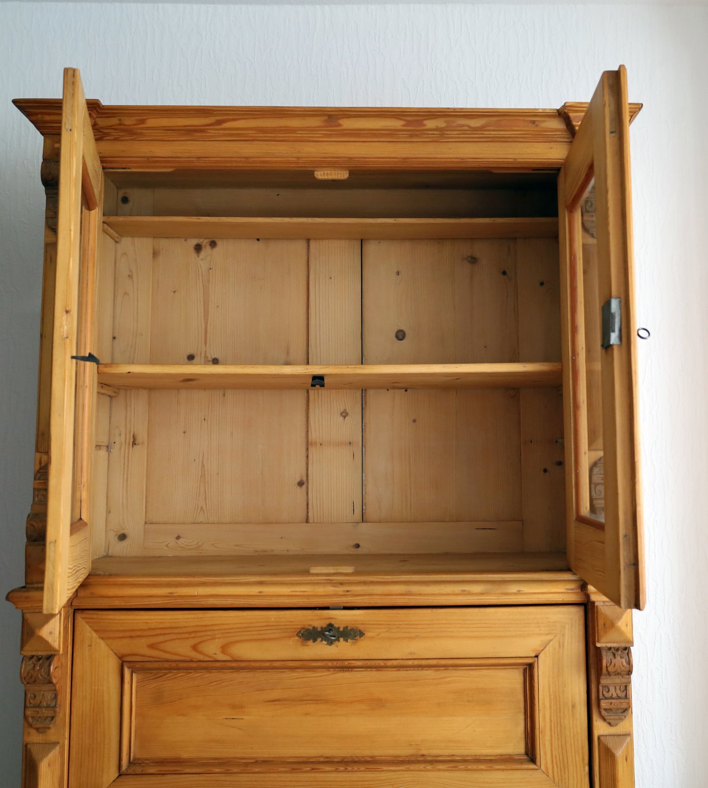 Antiker Sekretär Weichholz Schreibschrank Gründerzeit, restauriert, wohnfertig
