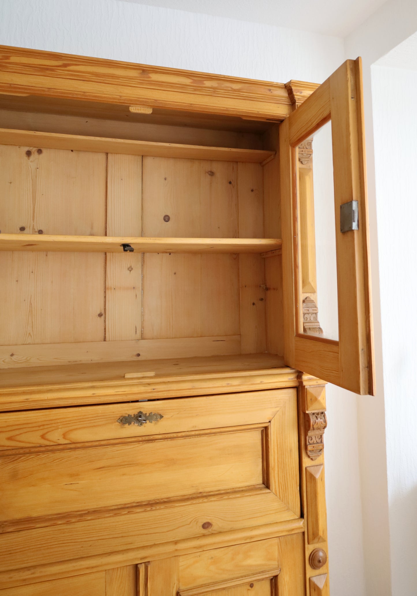 Antiker Sekretär Weichholz Schreibschrank Gründerzeit, restauriert, wohnfertig