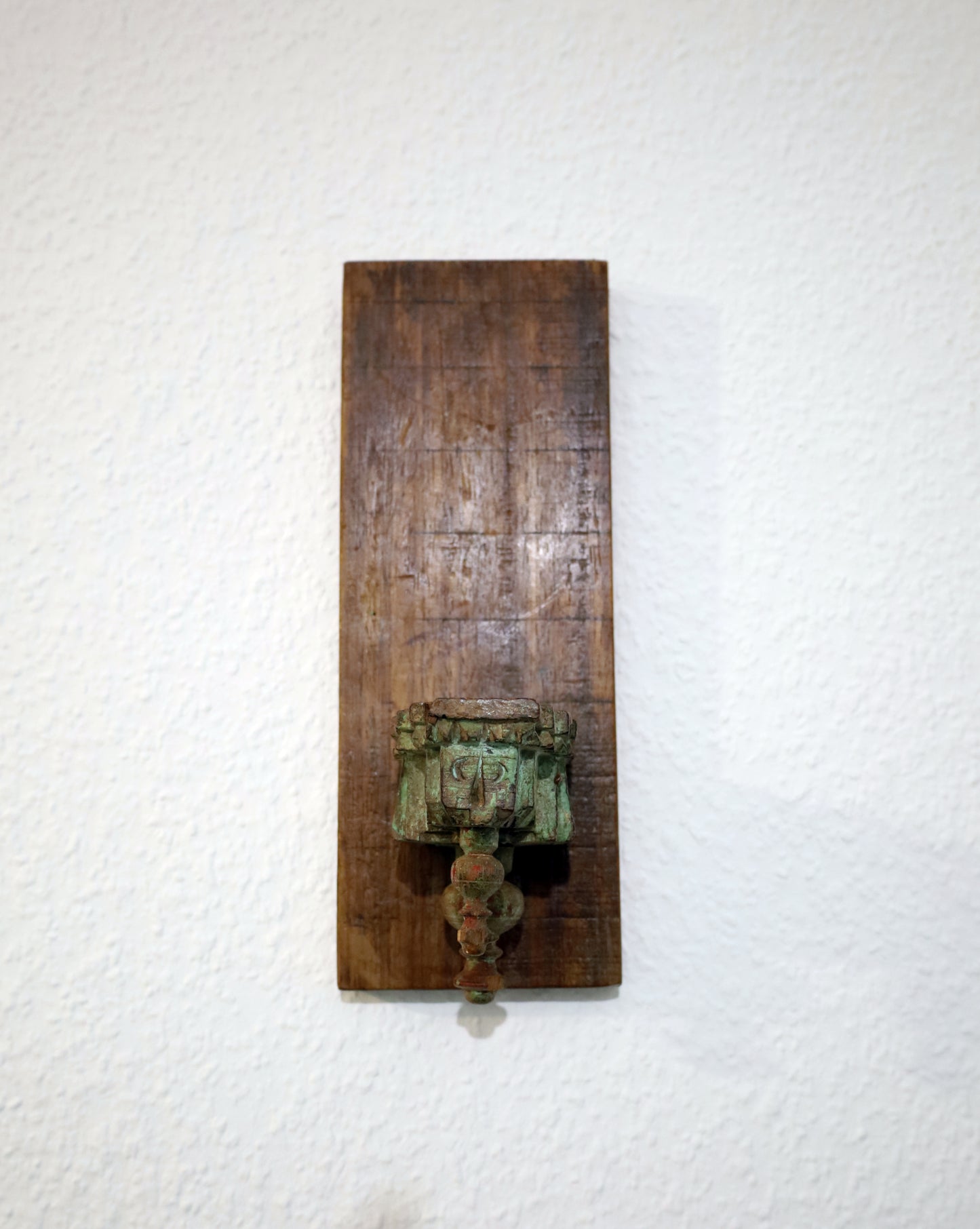 Portacandele / portacandele unico in legno di recupero per la parete
