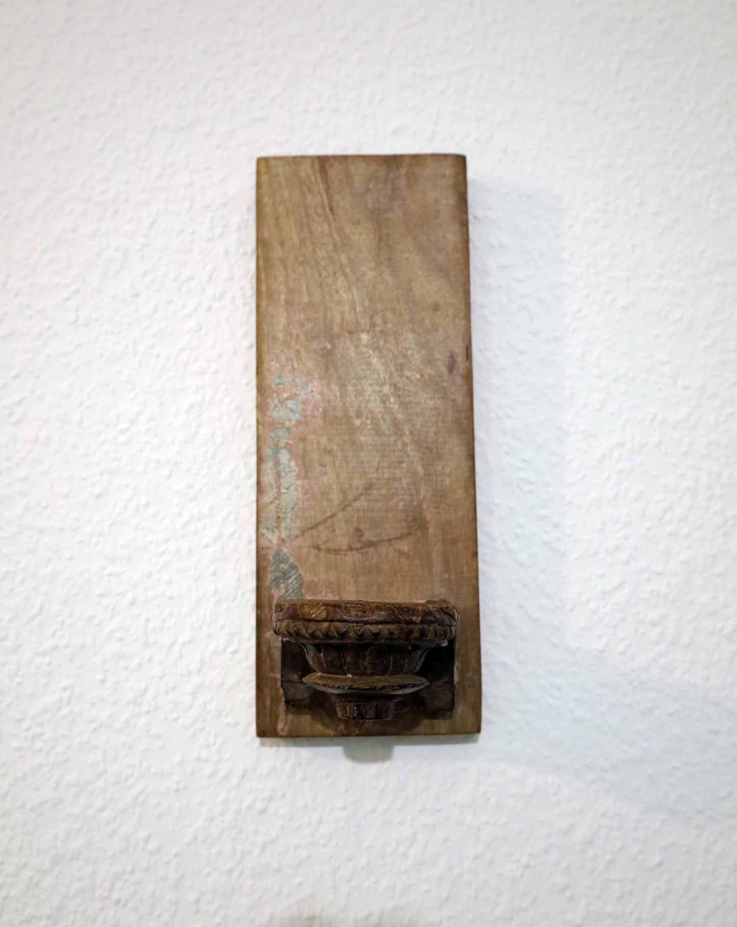 Portacandele / portacandele unico in legno di recupero per la parete
