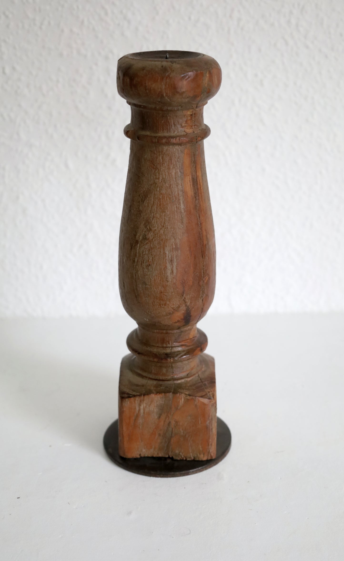 Portacandele / portacandele unico realizzato in legno di recupero