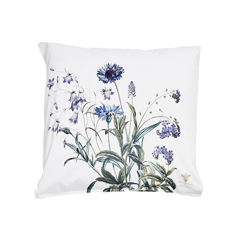 Federa in cotone biologico con fiori blu