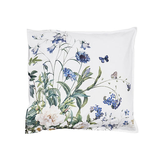 Federa in cotone biologico con fiori blu