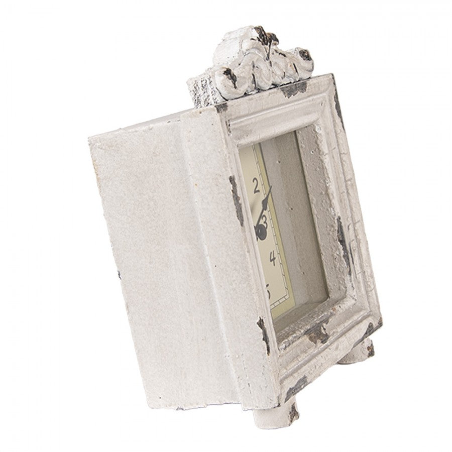 Orologio a pendolo / orologio da tavolo in stile Shabby Chic in bianco-grigio in legno 