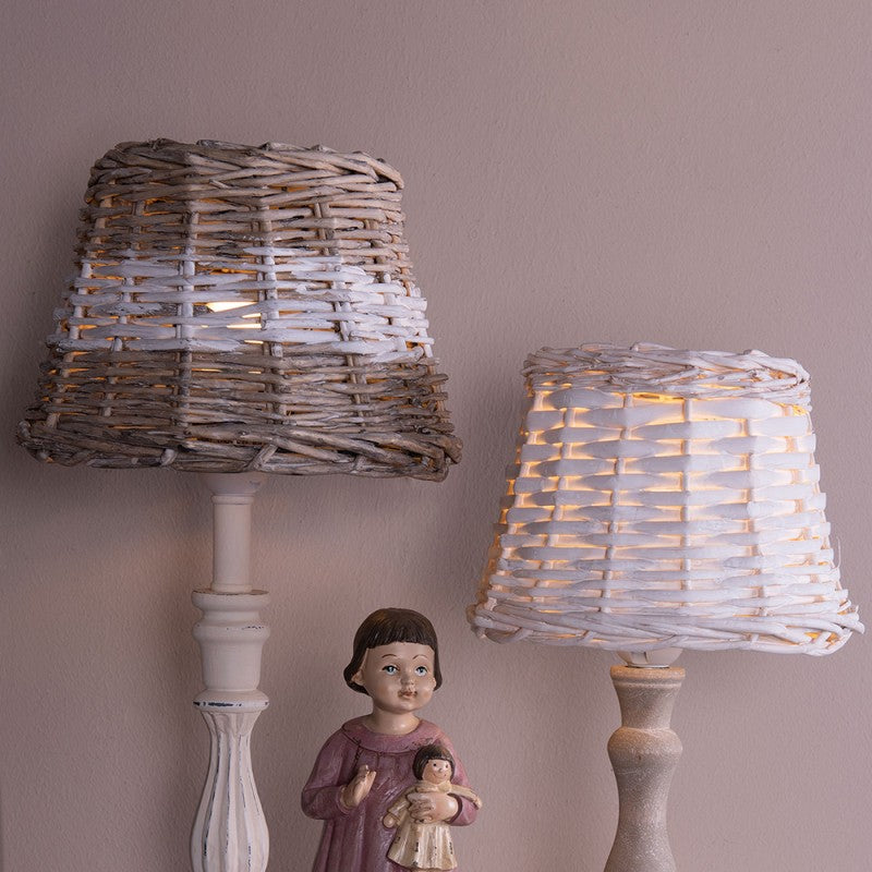 Paralume in rattan marrone/bianco, varie misure da combinare